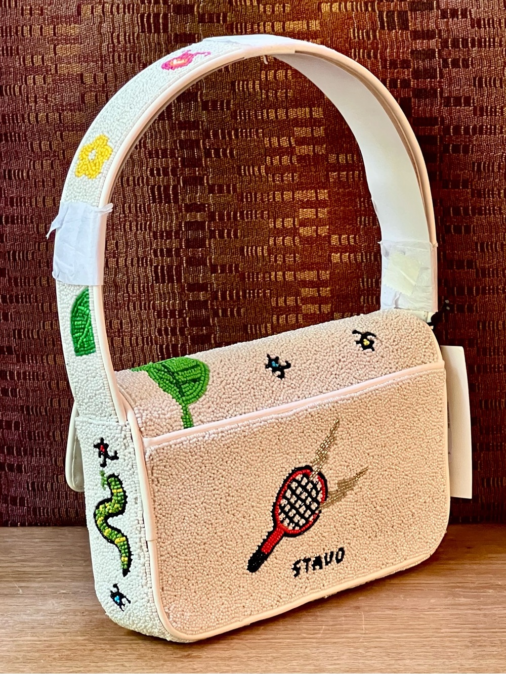 πΊπHPππΊ NWT Staud Beaded Tommy Shoulder Bag Bug Out πRare Findπ - Picture 8 of 16
